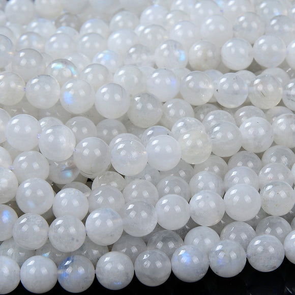 Natural Indian Rainbow Moonstone Gemstone Grade AAA Round 3MM 4MM 5MM 6MM 7MM 8MM 9MM 10MM 11MM 12MM 13MM 14MM Loose Beads (D146 D147)