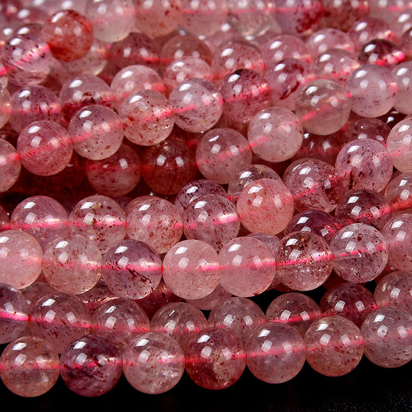 Red Natural Strawberry Lepidocrocite Quartz Gemstone Grade AAA Round 6MM 8MM 10MM Loose Beads (D174)