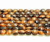 6x4MM Tiger Eye Gemstone Cognac Yellow Micro Faceted Flat Round Button 15 Inch Full Strand (80007274-A252)