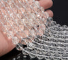 8mm Clear Quartz Rock Crystal  Gemstone Grade AAA Diamond Faceted Round Loose Beads 15.5 inch Full Strand (90187626-699)