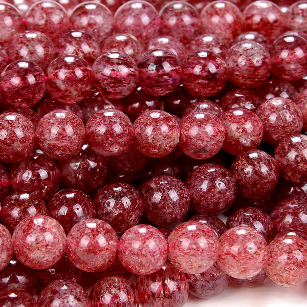 Natural Strawberry Quartz Gemstone Grade AAA Round 4MM 5MM 6MM 7MM Loose Beads (D87)