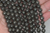 8mm Black Pyrite Gemstone Grade AB Round Loose Beads 15.5 inch Full Strand (90187362-718)