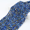 4MM Natural Lapis Lazuli Gemstone Grade A Micro Faceted Square Cube Loose Beads (P20)