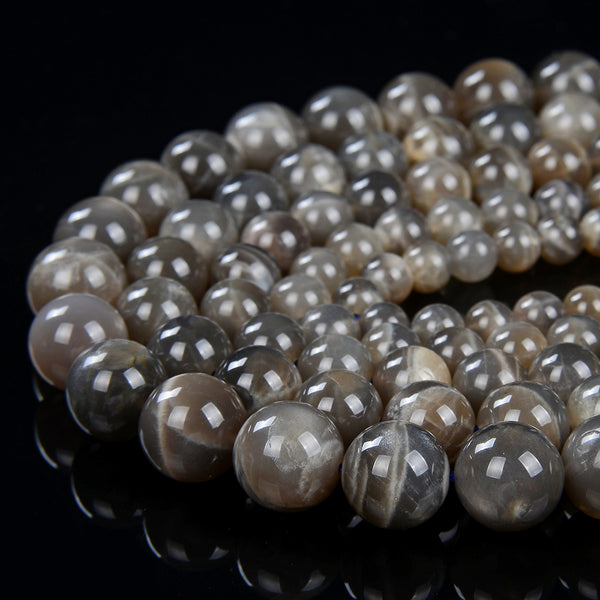 Natural Gray Sunstone Gemstone Grade AA Round 7MM 8MM 9MM 10MM 11MM 12MM 13MM Loose Beads (D17)