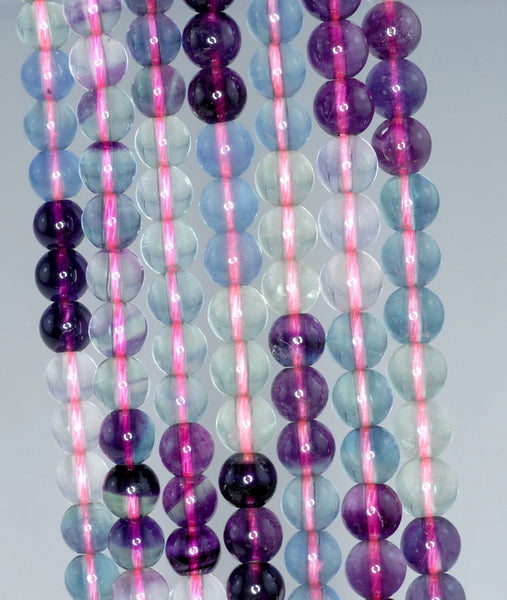 6mm Rainbow Fluorite Gemstone Grade AAA Round Loose Beads 15.5 inch Full Strand (90187783-684)