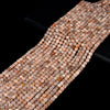 4MM Natural Sunstone Gemstone Grade AA Micro Faceted Square Cube Loose Beads (P21)