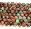 Green Brown Portuguese Agate Gemstone Grade AAA Round 6mm 8mm 10mm 12mm Loose Beads (A266)