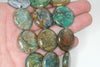 25mm Brown Green Chrysocolla Gemstone Flat Round Loose Beads 7.5 inch Half Strand (90188520-675)