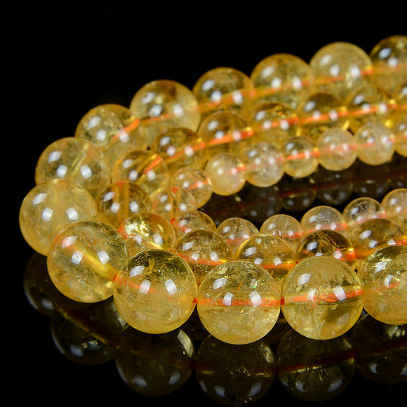 Natural Citrine Gemstone Grade AAA Round 5MM 6MM 7MM 8MM 9MM Loose Beads (D12a)