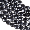 Natural Smooth Shungite Gemstone Grade AAA Flat Button Coin 8MM 10MM 12MM Loose Beads (D47)