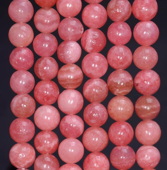 8mm Rhodochrosite Jasper Gemstone Grade AA Pink Red Round 8mm Loose Beads 15.5 inch Full Strand (80005049-455)