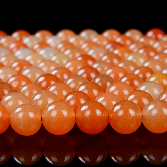 6mm Orange Aventurine Gemstone Round Loose Beads 15.5 inch Full Strand (90184140-355)