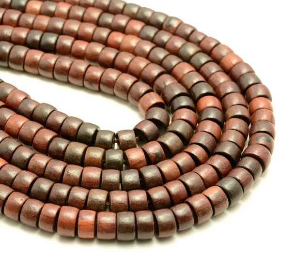 8x5mm Brown Rosewood Prayer Buddha Mala Meditation Beads Rondelle Beads 16 inch BULK LOT (80007422-A262)