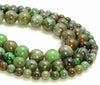 Green Genuine Turquoise Gemstone Round 6MM 8MM 10MM Loose Beads 15 Inch Full Strand (A251)