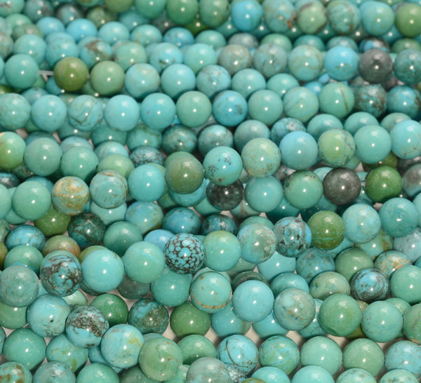 8mm Blue Green Turquoise Howlite Gemstone Grade Aaa Round Loose Beads 15.5 Inch Full Strand (80007350-A256)