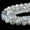 Rare Silver White Moonstone Gemstone Grade AAA Round 5MM 6MM 7MM 8MM 9MM 10MM Loose Beads (D90)