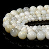 Silver White Moonstone Gemstone Grade A Round 4MM 5MM 6MM 7MM 8MM 9MM 10MM Loose Beads (D107)