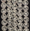 10mm White Rock Crystal Quartz Gemstone Grade AAA Carved Round Twist Loose Beads 15.5 inch Full Strand (90187637-698)