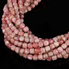 4MM Argentina Rhodochrosite Gemstone Grade AAA Micro Faceted Square Cube Loose Beads (P19)