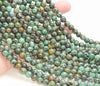 8mm Deep Green Genuine African Turquoise Gemstone Grade Aaa Round Loose Beads 7.5 Inch Half Strand (80007353 H-277)