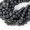 Natural Black Nephrite Jade Gemstone Round 6MM 8MM 10MM Loose Beads (A294)