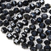 6MM Natural Black Tourmaline Gemstone Faceted Prism Double Point Cut Loose Beads (D29)