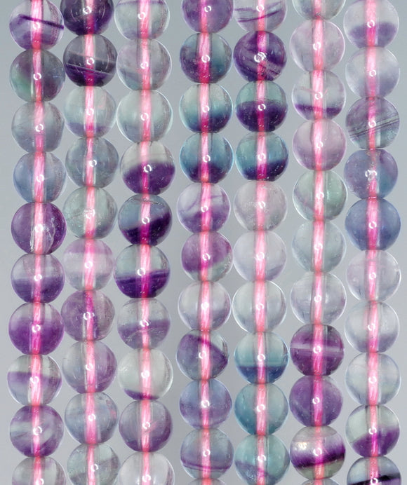 6mm Rainbow Fluorite Gemstone Grade AAA Round Loose Beads 15.5 inch Full Strand (90187780-685)