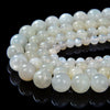 White Moonstone Gemstone Grade A Round 6mm 8mm 10mm 11mm 12mm Loose Beads 15.5 inch Full Strand (A280)