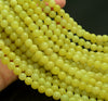 Natural Lemon Jade Gemstone Grade Aaa Round 4mm 6mm 8mm 10mm Loose Beads Full Strand (A257)