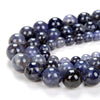 Natural Deep Blue Iolite Gemstone Grade AA Round 6MM 8MM 10MM Loose Beads (D16)