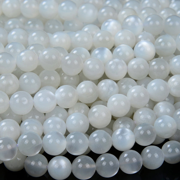 Natural Flash White Moonstone Gemstone Grade AAA Round 6MM 7MM 8MM 10MM 11MM 12MM Loose Beads (D136)