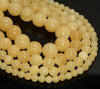 Natural Honey Calcite Gemstone Grade A Yellow Orange Smooth 4mm 6mm 8mm 10mm Round Loose Beads (A235)