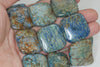 30x30mm Green Blue Chrysocolla Gemstone Square Loose Beads 7.5 inch Half Strand (90188034-674)