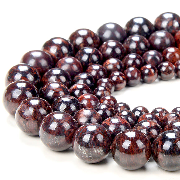 New Found Natural Nuummite Golden Red Gemstone Grade AAA Round 4MM 5MM 6MM 7MM 8MM 9MM 10MM 11MM 12MM 13MM Loose Beads (D242 D243)