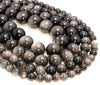 Genuine Silver Obsidian Gemstone Grade AAA Round 6mm 8mm 10mm 12mm Loose Beads (A264)