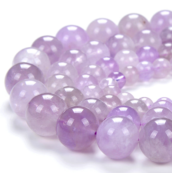 Natural Light Lavender Amethyst Gemstone Round 5MM 6MM 7MM 8MM 9MM 10MM 11MM 12MM 13MM Loose Beads (D283 D284)