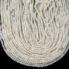 Natural White Moonstone Gemstone Grade AA Micro Faceted Round 2MM 3MM Loose Beads 15 Inch Full Strand (P65)