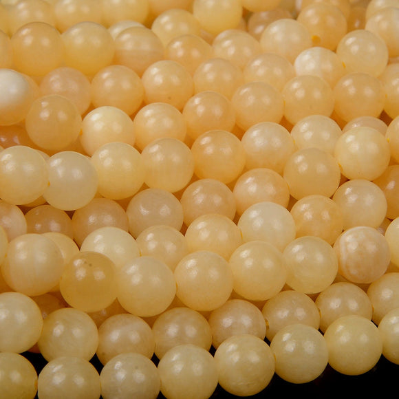 Natural Honey Calcite Gemstone Grade A Yellow Orange Smooth 4mm 6mm 8mm 10mm Round Loose Beads (A235)