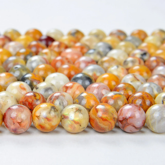 6mm Crazy Lace Agate Gemstone Swirls Round 6mm Loose Beads 7.5 inch Half Strand (90181557-242)