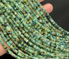 4x2mm Genuine Chrysocolla Gemstone Rondelle Heshi Slice Loose Beads 16 inch Full Strand (80007394-A260)