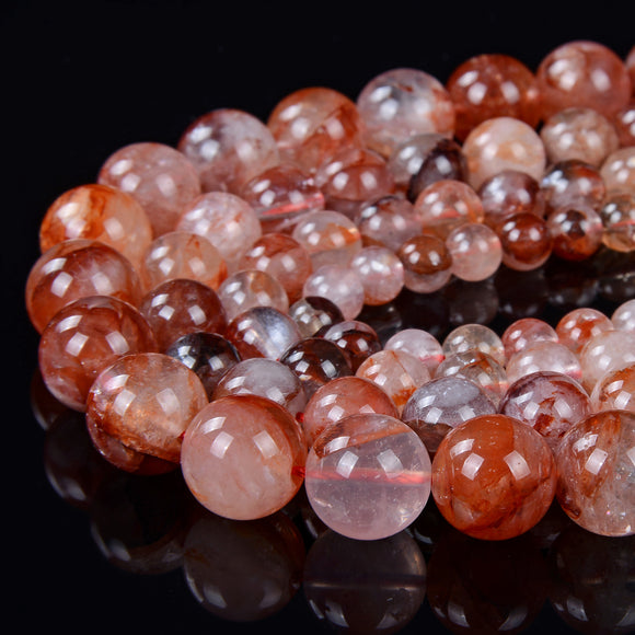 Natural Red Hematoid Quartz Gemstone Round 6MM 8MM 10MM 12MM Loose Beads (A296)