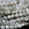 Rare Silver White Moonstone Gemstone Grade AAA Round 5MM 6MM 7MM 8MM 9MM 10MM Loose Beads (D90)