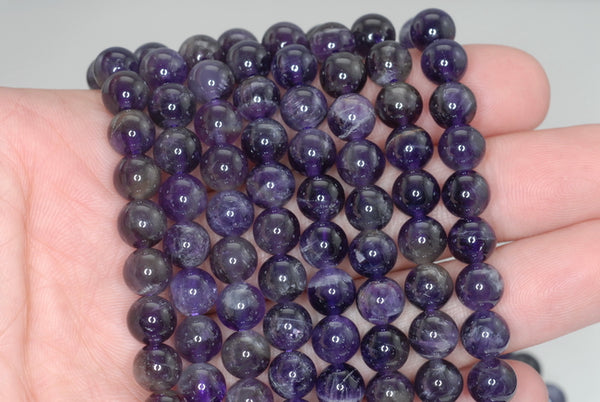 8mm Amethyst Gemstone Round Loose Beads 15 inch Full Strand (90189292-678)