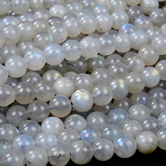 Natural White Labraodorite Gemstone Grade AAA Round 4MM 5MM 6MM 7MM 8MM 9MM 10MM 11MM Loose Beads (D108)