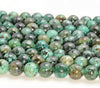 8mm Deep Green Genuine African Turquoise Gemstone Grade Aaa Round Loose Beads 7.5 Inch Half Strand (80007353 H-277)