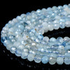 Natural Aquamarine Gemstone Grade AAA Micro Faceted Round 4MM 5MM 6MM Loose Beads 15 Inch Full Strand (P66)