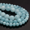 Aquamarine Color Jade Gemstone Blue Grade AAA Smooth 6mm 8mm 10mm Round Loose Beads 15 inch Full Strand (A246)