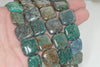 18X18mm Brown Green Chrysocolla Gemstone Square Loose Beads 7.5 inch Half Strand (90188496-675)