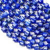 6MM Natural Lapis Lazuli Gemstone Faceted Prism Double Point Cut Loose Beads (D29)