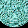 Natural Peruvian Amazonite Gemstone Grade AAA Micro Faceted Round 4MM 5MM 6MM Loose Beads 15 inch Full Strand (P77)